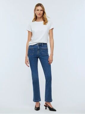 Madewell Woman Blue Mid Rise Kick Out Bootcut Jeans US27 Classic Preppy Western